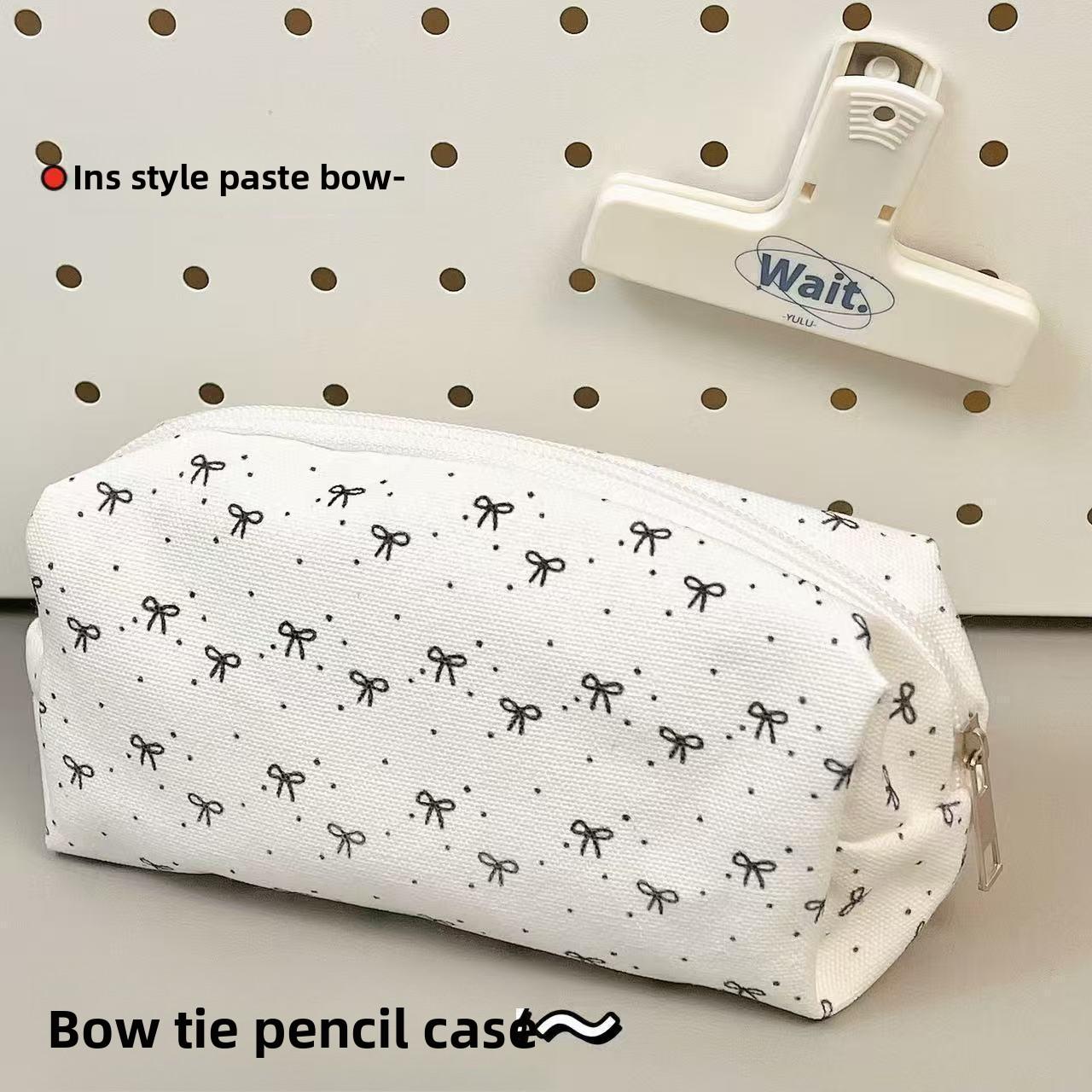 

Простой черный пенал с высокой эстетической привлекательностью, милая косметичка для студентки, сумка для хранения канцелярских принадлежностей большой вместимости