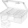 15-Compartment Clear Plastic Bead Organizer: Portable Jewelry and Craft Storage Box