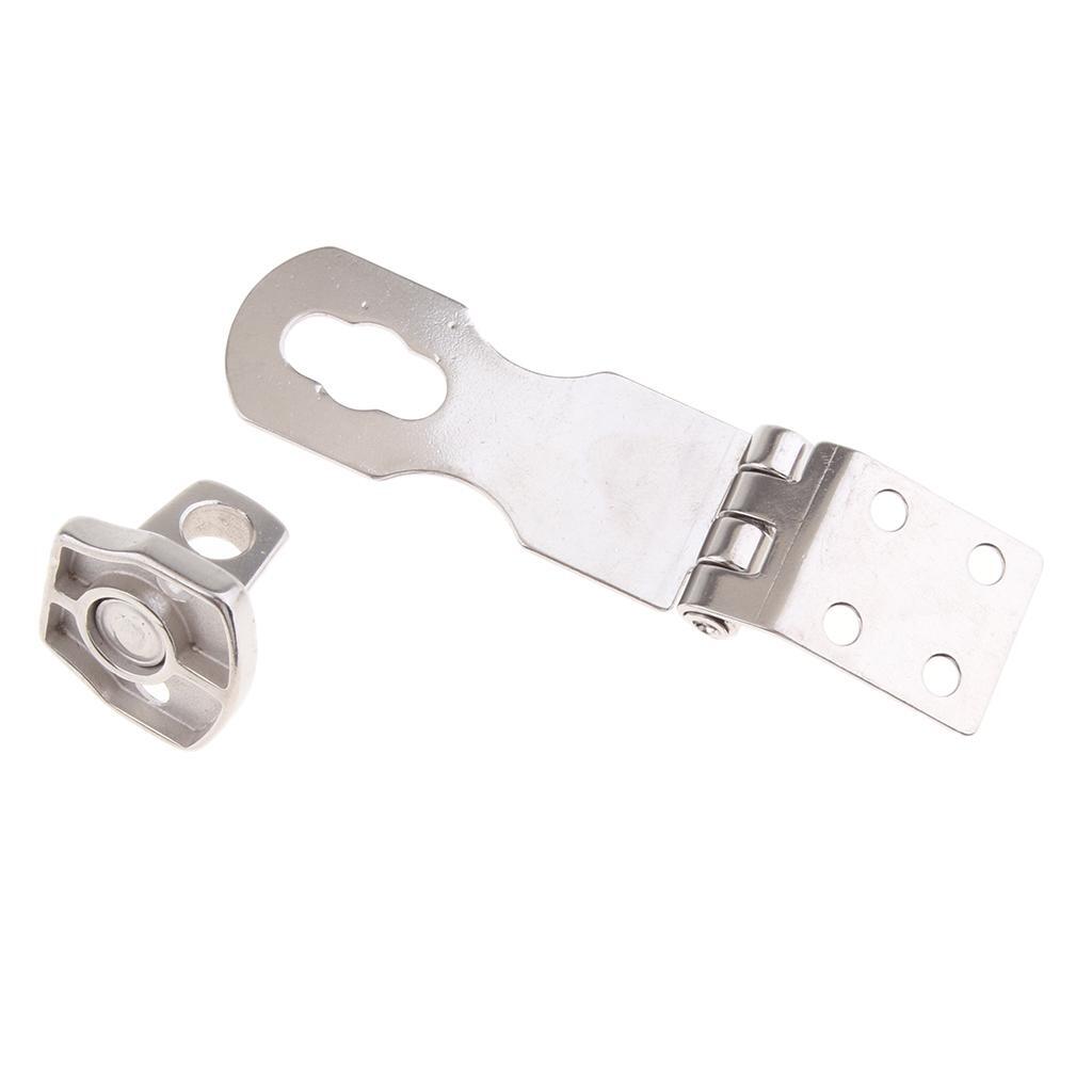 316 Stainless Steel Anti-Theft Folding Hasp Door Latch Sliding Padlock 63mm