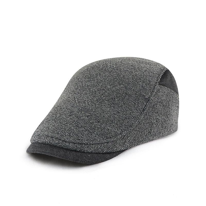 Stitching Men Peak Cap Autumn Winter Forward Cap Warm Middle-Aged Old Cap