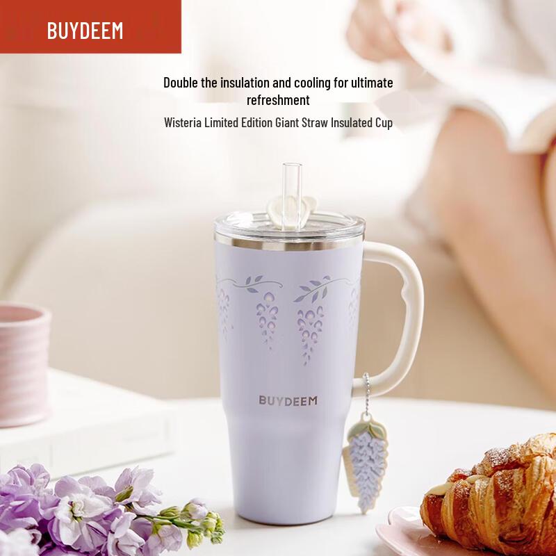 Buydeem Wisteria Flower 700ml 316 SS Insulated Mug
