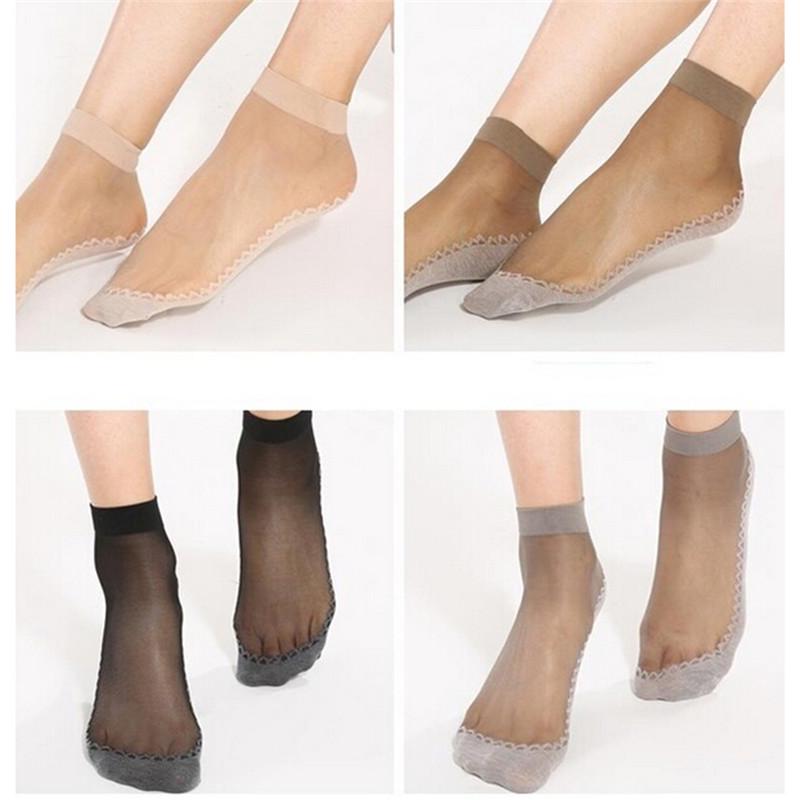 5 par kvinner fløyel silke sokker bomull bunnen sklisikker såle massasje sokker