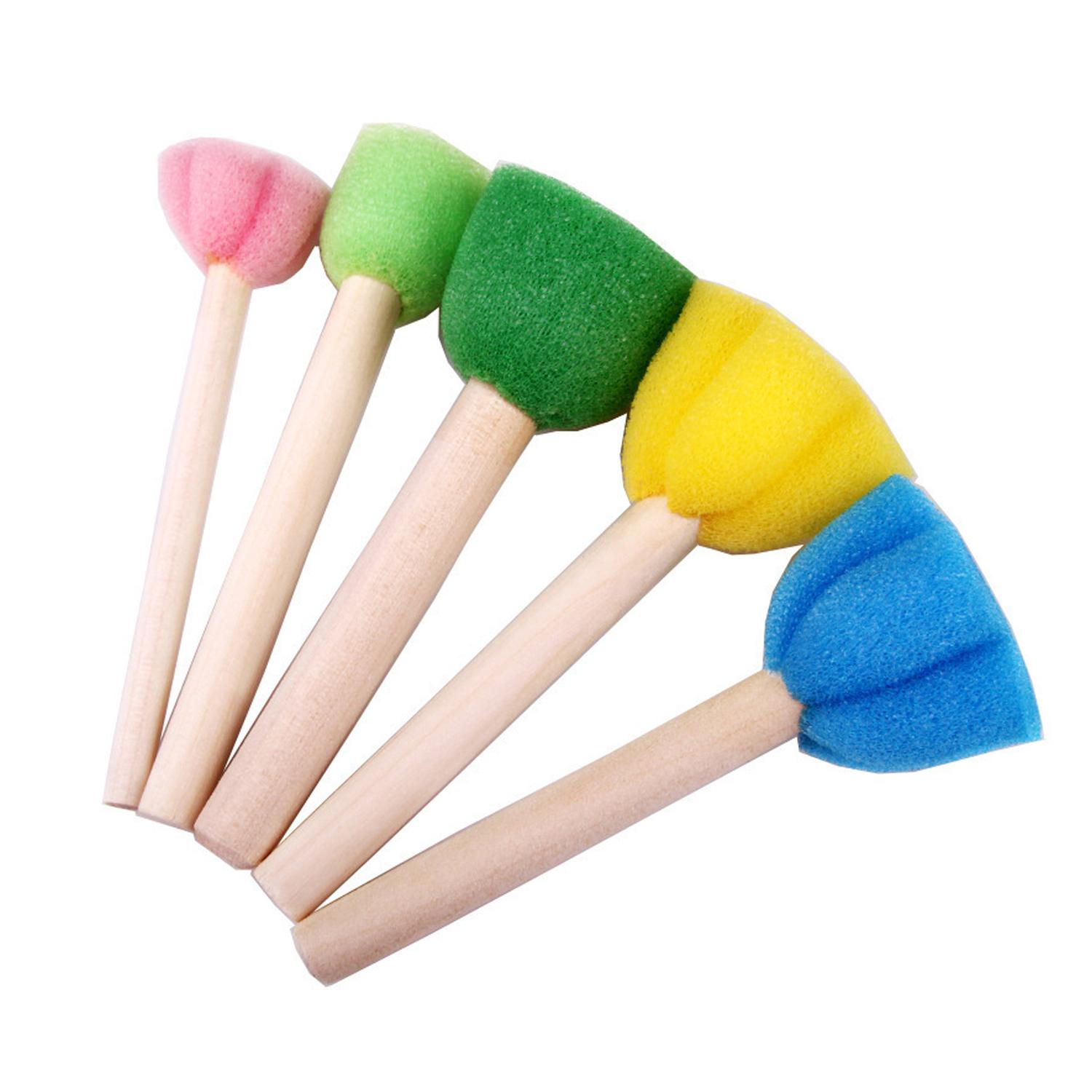 

Губка-кисть из пеноматериала с деревянной ручкой Круглый цветок Разных размеров Инструменты для рисования для детей Детские DIY Акриловые Акварельные Лаки