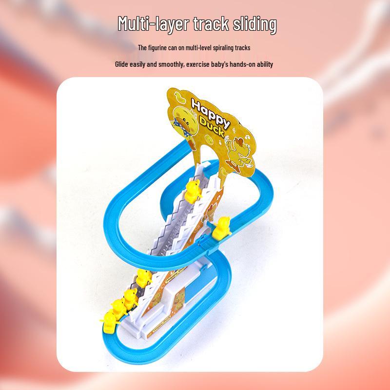 Little Duck Climbing Stairs Electric Track Educational Toy