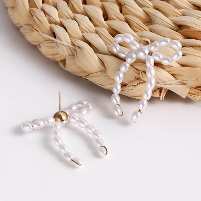 Temperament Dangle Earrings Pearl Bowknot Pendants Pendant Earrings Jewelry