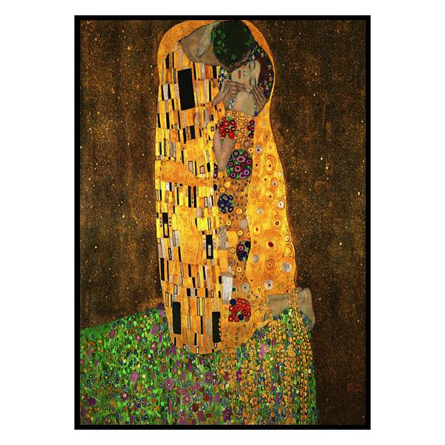 

Работы Густава Климта, украшение в виде поцелуя, цветной постер, холст, живопись и настенные художественные принты для гостиной, для современного домашнего декора, без рамки 40*60cm