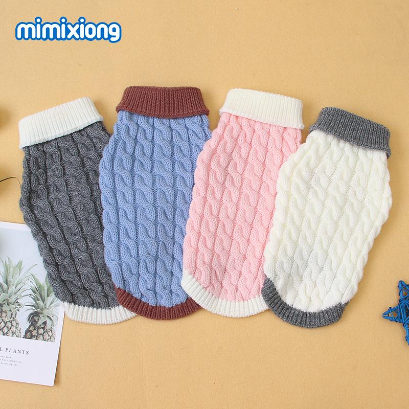 MOQ Basso Mimixiong Maglioni Personalizzati Lavorati a Maglia Colore Unito Misto per Cani Animali Domestici Accessori Abbigliamento Vestiti per Animali Domestici