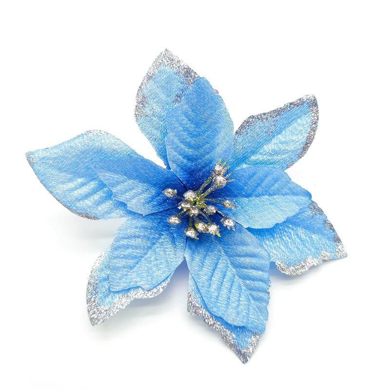 Couronne Florale Décorative de Noël Premium Avec Design Pailleté à Trois Couches Pour la Joie Festive