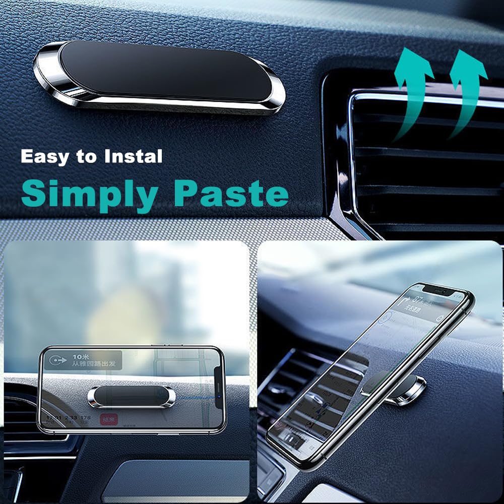 Magnetic Mobile Phone Car Mount with Metal Plate, Universal Car Mount Mobile Phone GPS Support Car Mount for All Mobile Phones