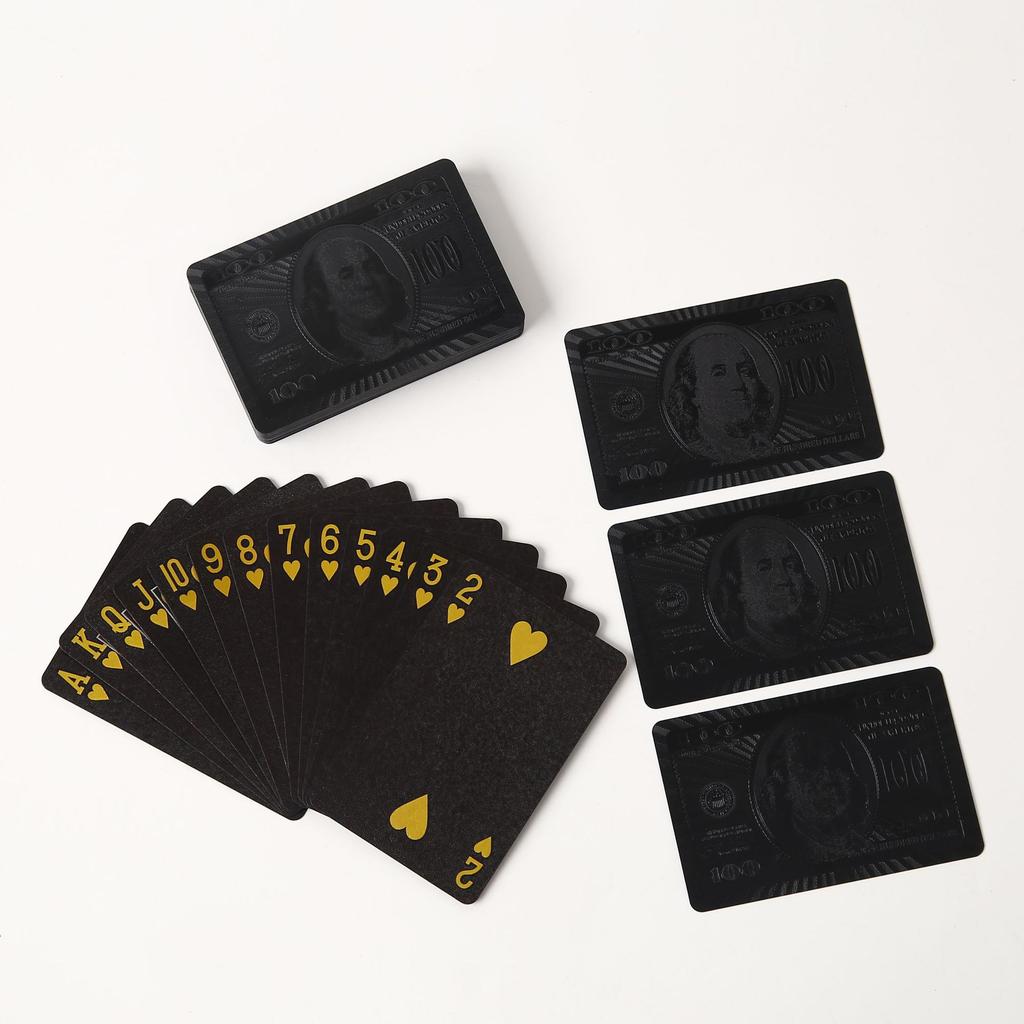 Party Favors Black Gold Playing Card Game Card Group Waterproof Poker Suit Magic Dmagic Package Board Game Gift Collection