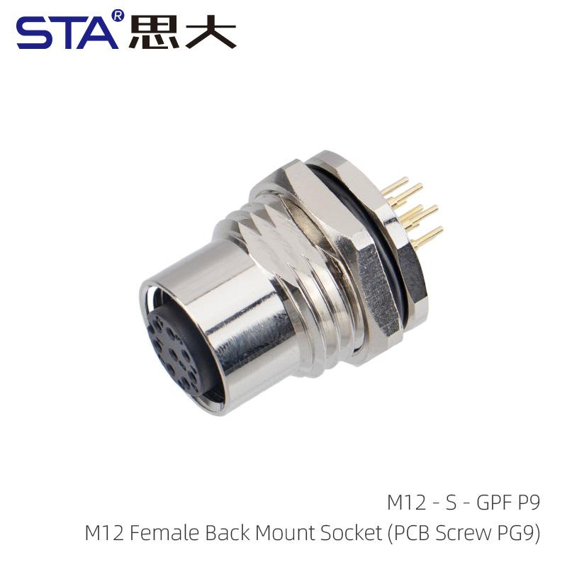 IP67 Straight M12 Connector Male Female a B C D Code 2 3 4 5 6 8 12 17Pin Front Mount M12 PCB Socket