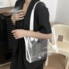 Square Transparent Handbag Large Capacity Jelly Color Waterproof Shoulder Bag Messenger Bag Korean Style PVC Tote Bag Summer