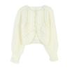 Korean Style Crochet Knit Cardigan - Women's Loose Chic Short Outerwear for Spring & Autumn