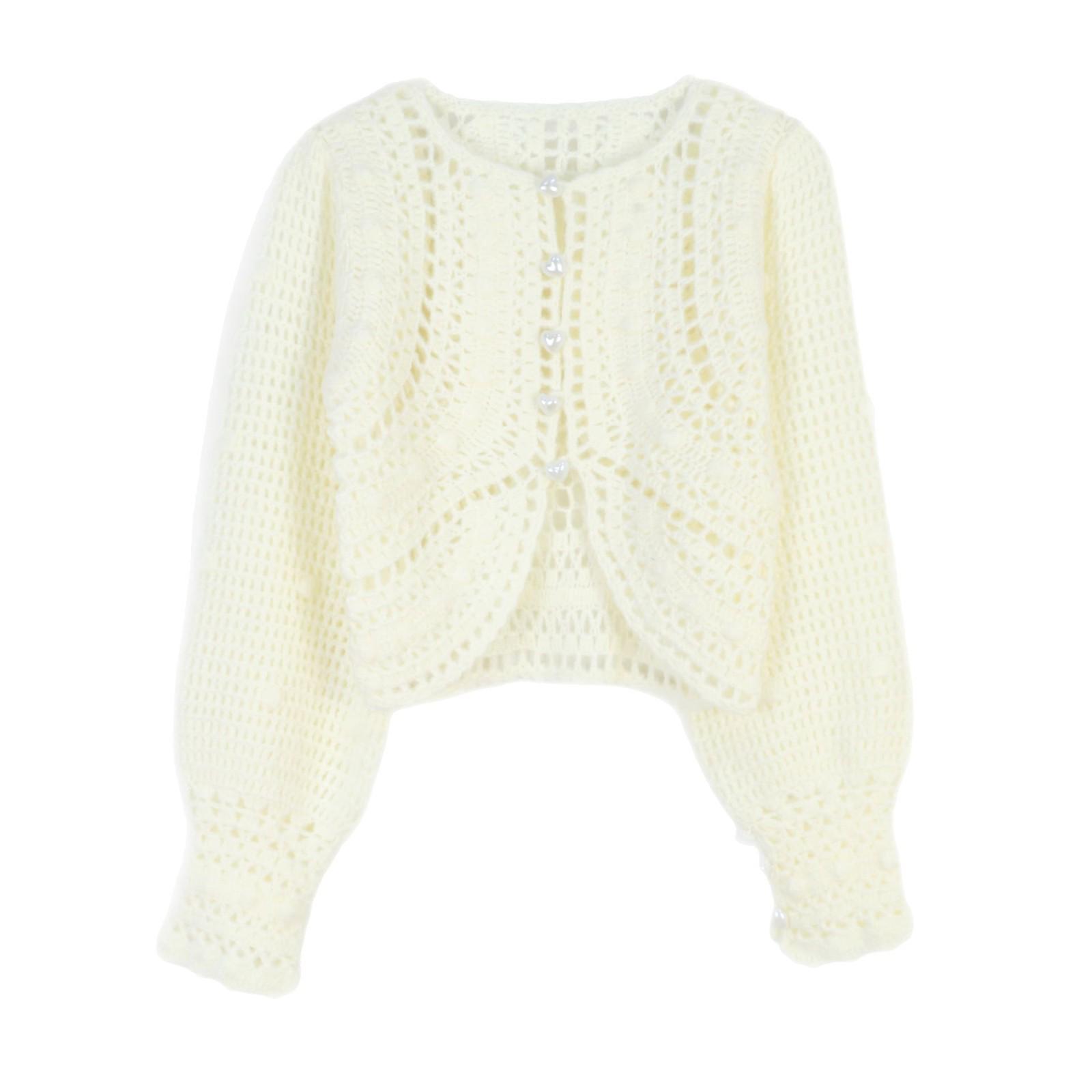 

Кардиган крючком в корейском стиле - Женская свободная шикарная короткая верхняя одежда для весны и осени S