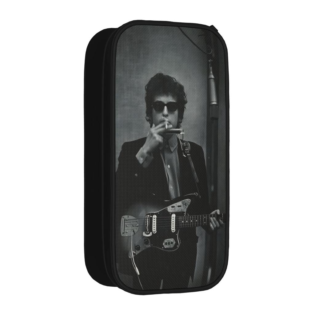 Bob Dylan Singer Pen Box Double Layer Large Capacity For School Pencil Bag Gift