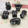 1/6Pcs Cute Kitten Desktop Room Decor Figurine Miniature Cartoon Black Cat Micro Landscape Resin Ornaments For Home Decoration