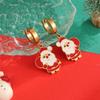 Charming Cartoon Christmas Tree & Reindeer Santa Pendant Earrings - Stainless Steel