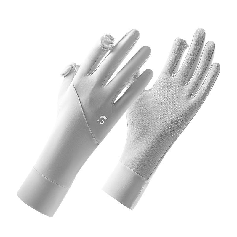 Women's Anti-UV Ice Silk Summer Gloves: Breathable, Thin, Non-Slip, Touchscreen Compatible for Driving & Cycling.
