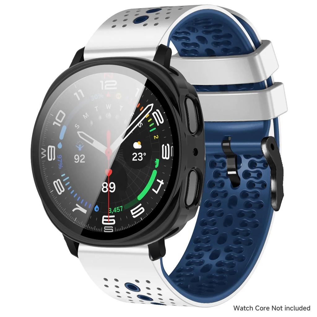 Silikonarmband+PC-Hülle für Samsung Galaxy Watch 8 40mm 44mm Sportarmband Schutzhülle mit gehärteter Folie für Galaxy Watch 8