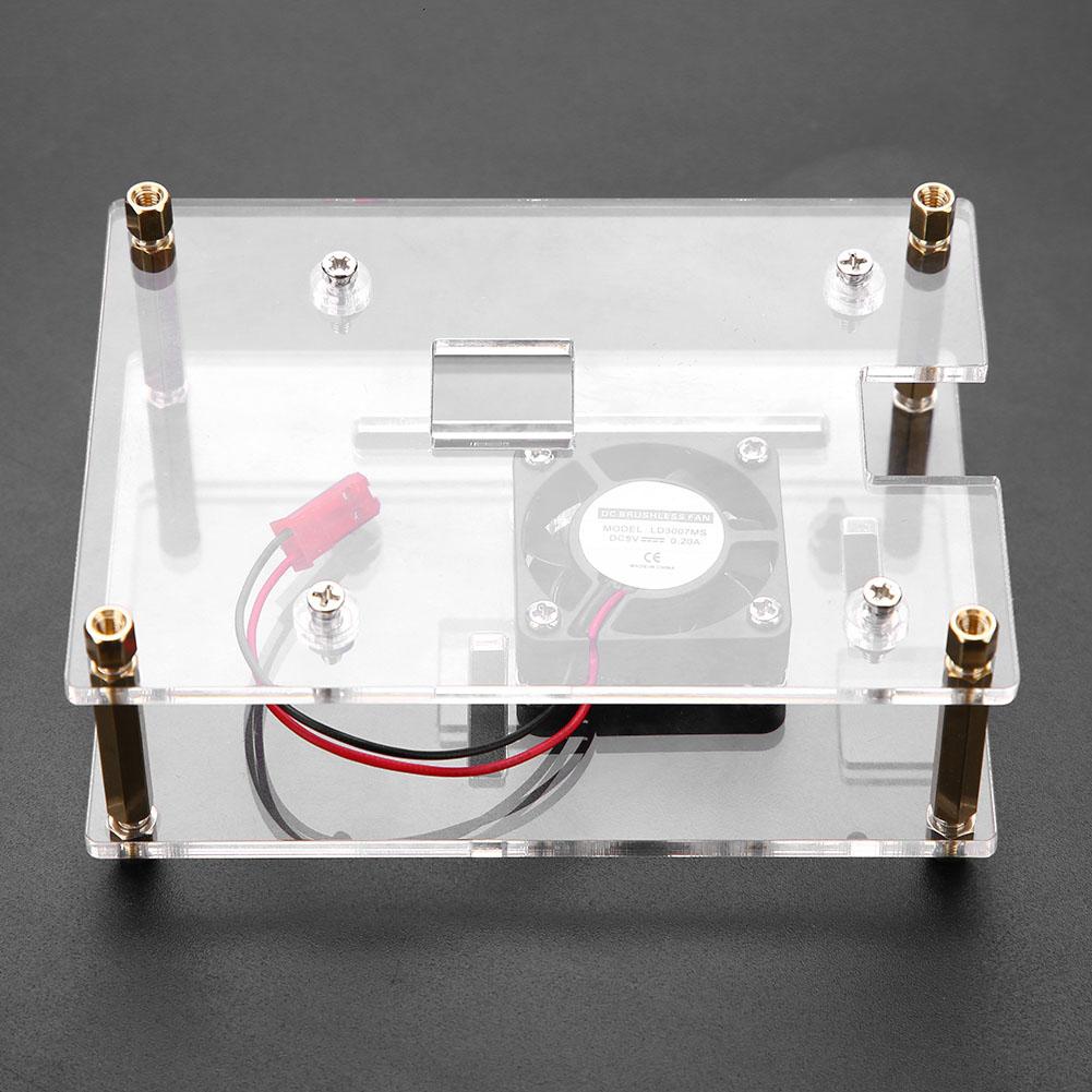 Acrylic PMMA Enclosure Box Protective Case Cooling Fan for Raspberry Pi 2 3 Model B and Pi B