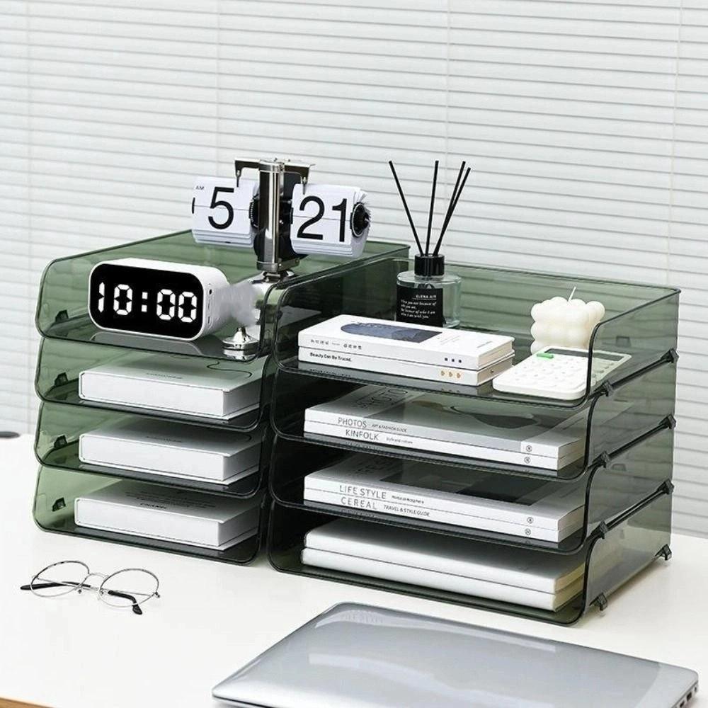 Papers Rack Stackable File Rack Desktop Organizer File Organizer A4 File Storage Tray  Archives