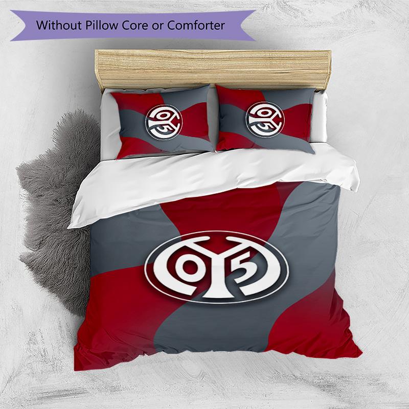 Mainz FC Printed 3PCS Bedding Set Breathable Duvet Cover with Pillowcases Decorative Bed Linen for Bedroom Home