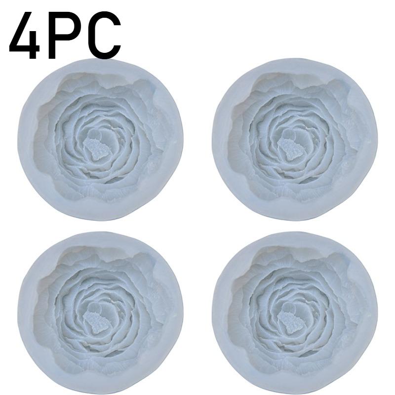 1/2/4Pcs Peony Flower Silicone Mold Diy Baking Cake Candle Chocolate Soap Craft For Kitchen Dessert Handmade Tools Accessories
