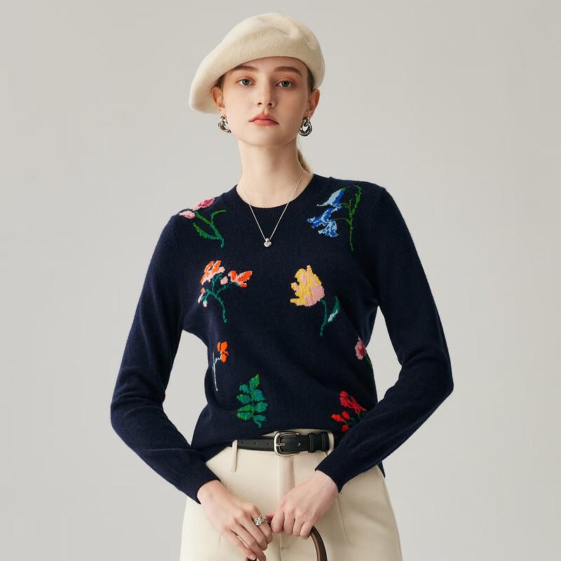 Zhaojun Women's 2025 A/W 100% Cashmere Round Neck Knit Sweater