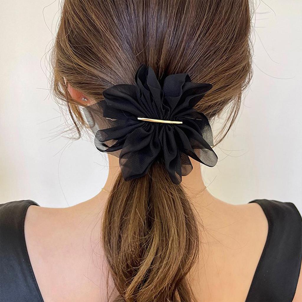 Fashion Chiffon Hair Bows with Clips Women 5.3'' Hair Bows Barrettes Girls Hair Clips Hairpins Ponytail Holder Hair Accessories