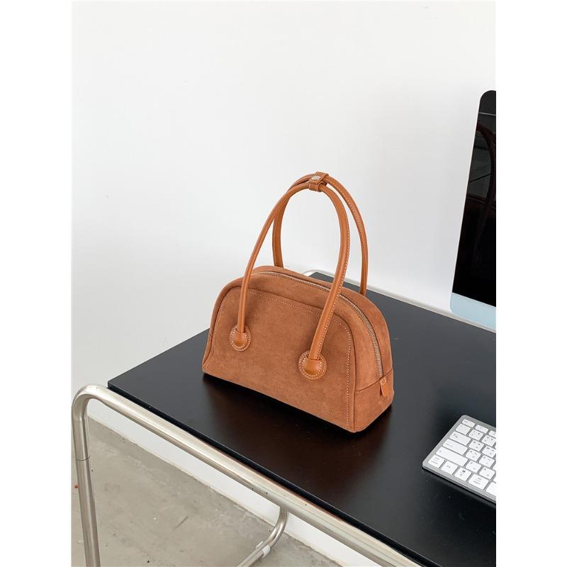 Autumn and Winter Suede Large-capacity Commuter Bag Handbag Women's High-end Sense Niche Fashion Splicing Plush Handbag