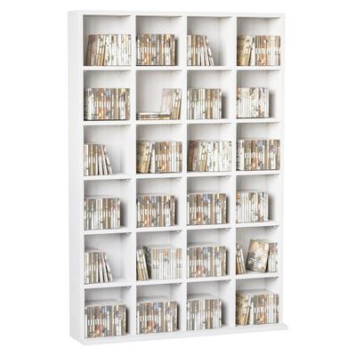 CD Storage Unit with Adjustable Shelves, 89 X 130.5 Cm, White