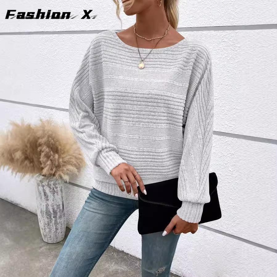 Kadın Günlük Yarasa Kollu Kazak Bol Kesim ve Rahat Üstler