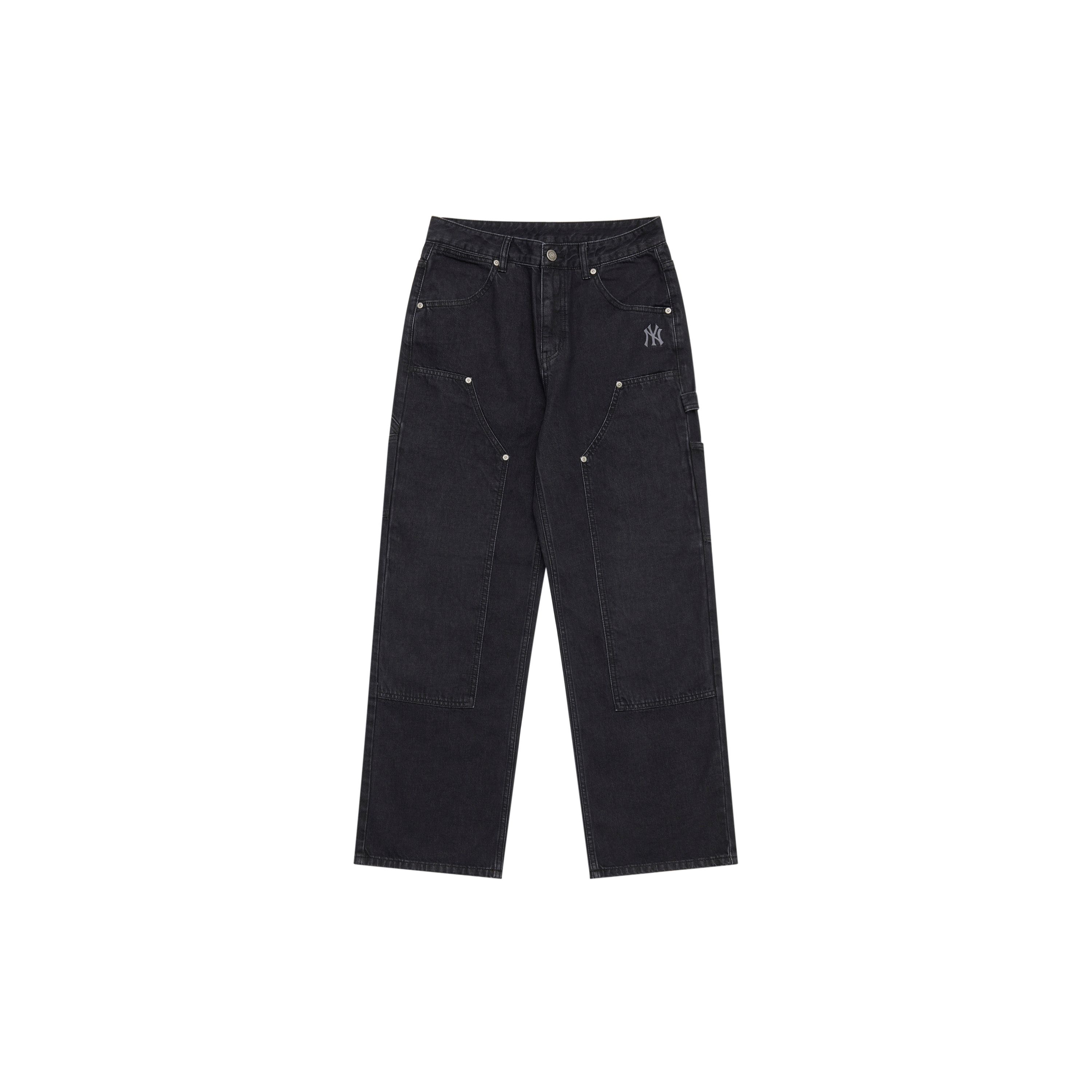 MLB New York Yankees Série de Base SS25 Minimaliste Petit Logo Mode Sport Décontracté Confortable Ample Jambe Large Amincissant Jean Homme jeans 3LDPB0251-50BKS XL black