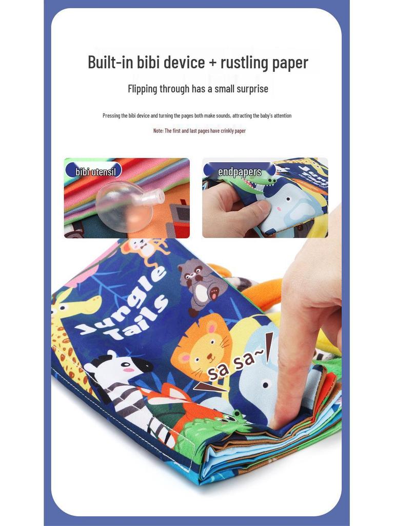 Cartea de pânză senzorială pentru bebeluși: Temă Ocean & Pădure