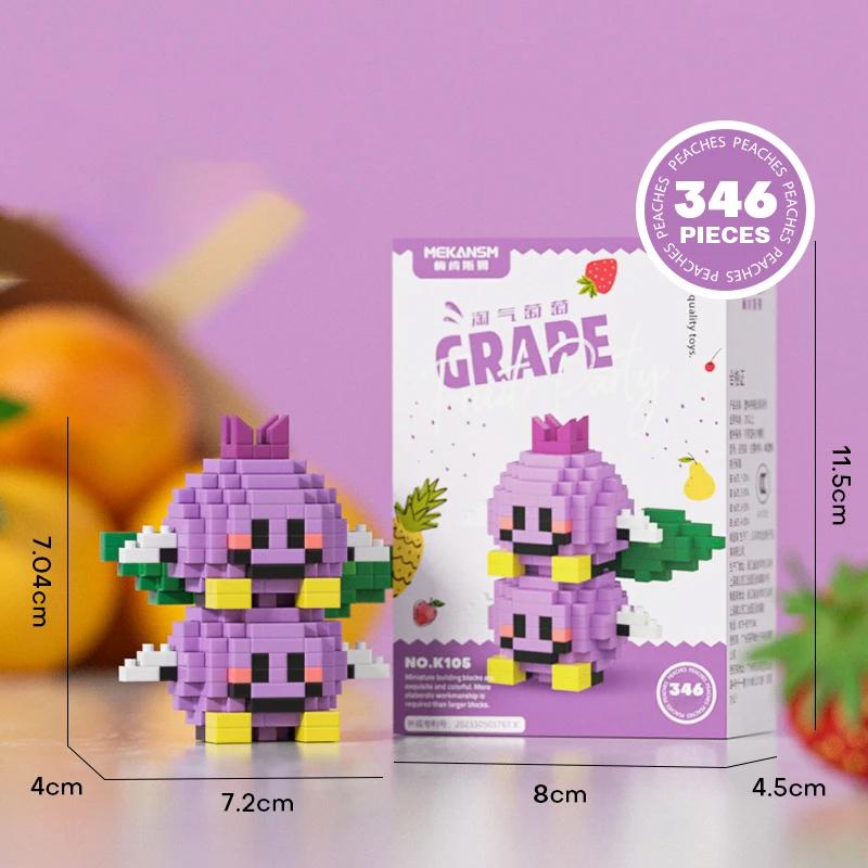 Frucht Avocado Mini Bausteine Cartoon Wassermelone Erdbeere Orange 3D DIY Ziegel Modell Kinderspielzeug Puzzle Heimdeko Geschenk