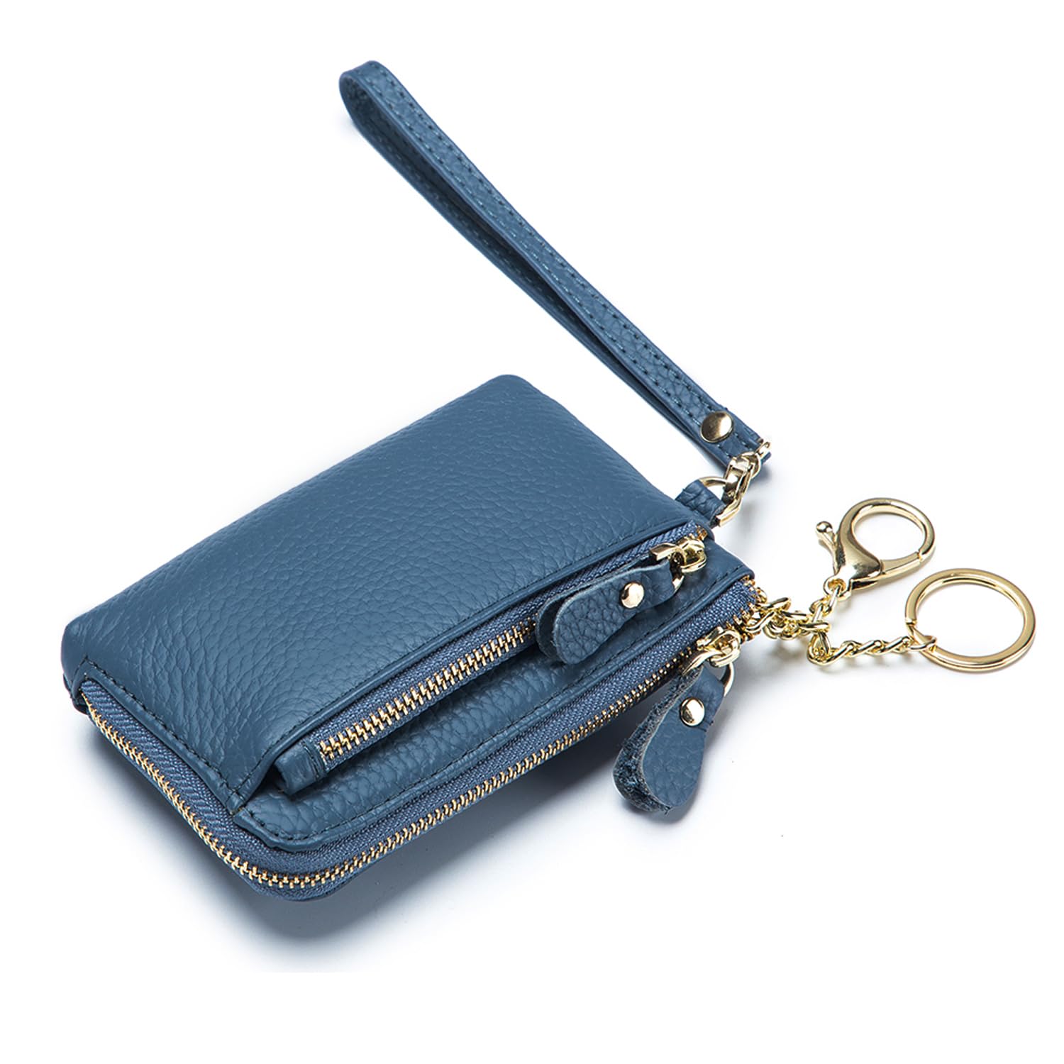 

Genuine Leather Mini Wallet for Men and with Coin Card and and a Great Gift for Men and Women Women, Slim, Compact, Purse, Case, L-Shaped Zipper,