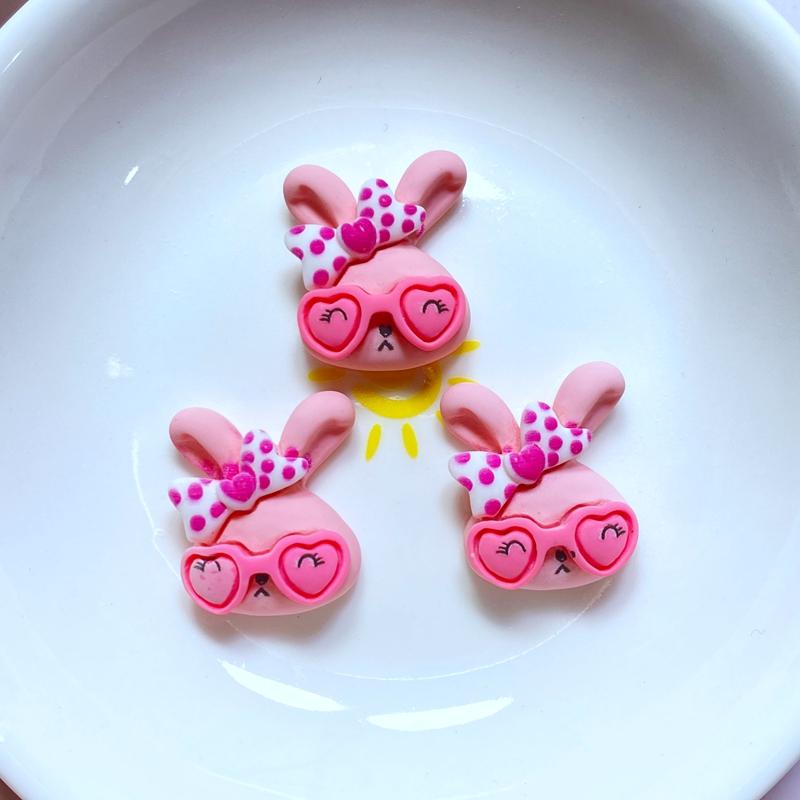 10Pcs New Cute Mini Bear /Rabbit /Cloud  Flat Back Resin Cabochons Scrapbooking DIY Jewelry Craft Decoration Accessories