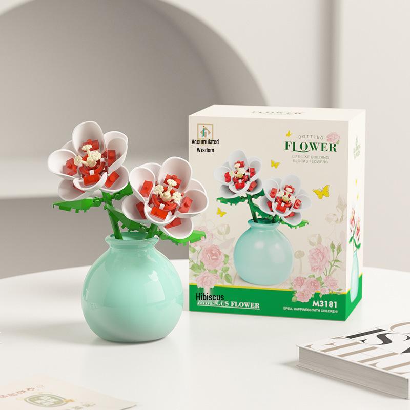 Girls' Educational Floral Building Blocks - Sunflower and Rose Series, Perfect Teacher's Day Gift
