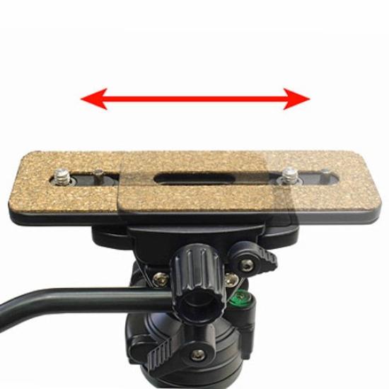 Velbon Fluid Head Medium Bottom Diameter Compatible with Sliding Quick 470102 FHD-51QN Size, 46mm, Shoe, Aluminum,