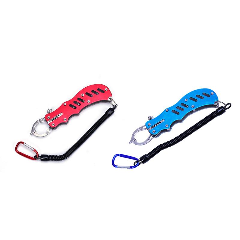 BLUEWING 10 Inch Fishing Gripper - Aluminum Alloy Fish Lip Grabber With Coiled Lanyard