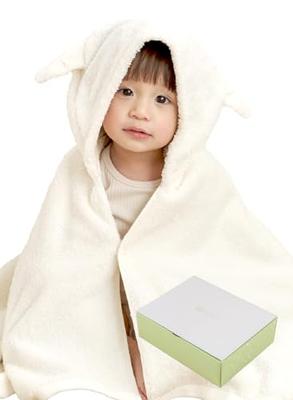 [Keratta] Imabari Towel Bath Poncho, Baby Shower Gift, Baby & Kids, Hooded with Ears for Dress-Up, Bathrobe Poncho, Girls & Boys, 100% Cotton, Gift Bo