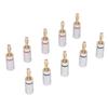 10Pcs Sound Banana Plug 24k Gold Dual Screw Lock Speaker Connector for Speaker Wires Home Theater