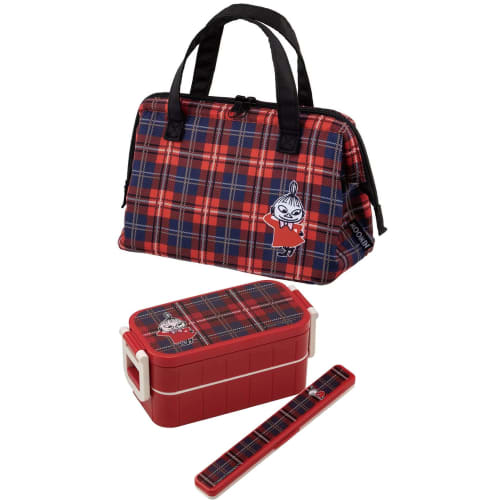 Skater Insulated Lunch Bag with Clasp, Little My Check, Moomin Design, KGA1-A