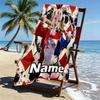 Custom Name Personalized Superhero Print Beach Towel, for Trip Camping Beach Party Home Decor, Birthday Gift for Family & Friends
