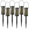 6Pcs Solar Pathway Lights Outdoor Waterproof Garden Decor Hollow Moon Star Lighting LED