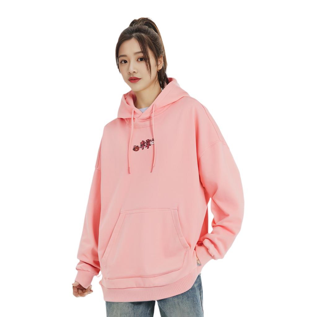 Li Ning X Line Friends Collaboration Casual Loose Hoodie Unisex hoodies Pink AWDQB00-2