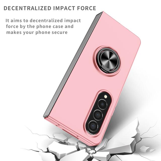 

Защитный чехол с кольцом-держателем для Samsung Galaxy Z Fold 4 5g Fold4 Fold 2 3 Fold2 Fold3 Zfold4 противоударные чехлы for Samsung Z Fold 4 розовый