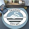 Swansea City logo pattern round rug,Carpet Rug for Living Room Bedroom Playroom ,Non-slip Floor Mat,Holiday Gifts and Birthday Gifts.