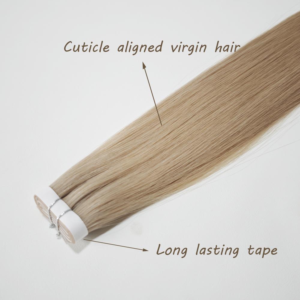 [NEW] Full Shine 50G One Piece Invisible Genius Hair Extensions Tape-In Real Human Hair Remy Skin Weft Thick Ends For Women