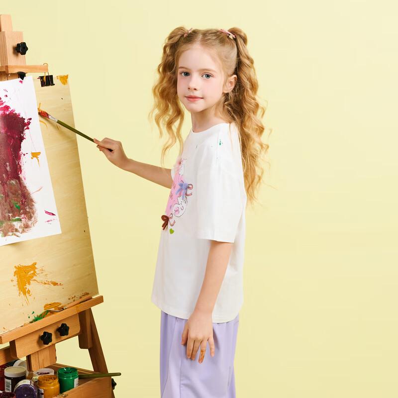 MQD Girls' Cartoon Print Bow T-shirt